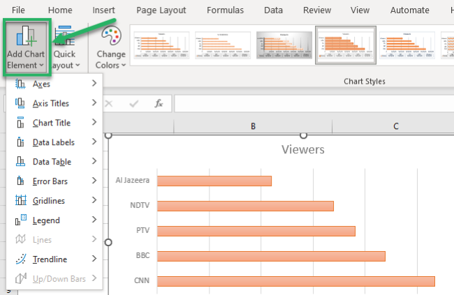 add chart element Add chart elements