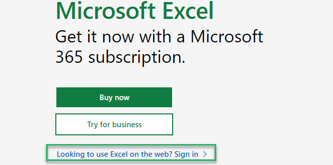 Accessing Excel online