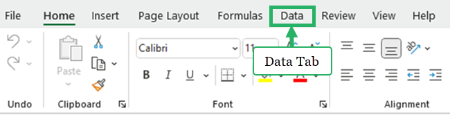 Go to the data tab