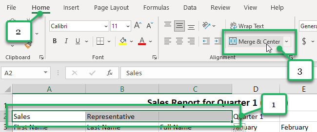 Merge cells in excel: select unmerge cells
