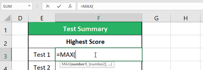 MAX function / MAX formula