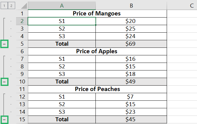 Excel group by cell value