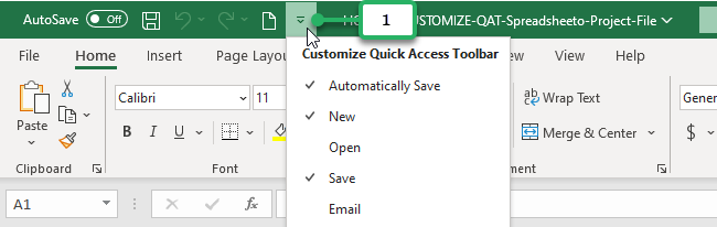 simply click drop down arrow