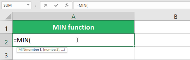 The Excel MIN function or MIN formula