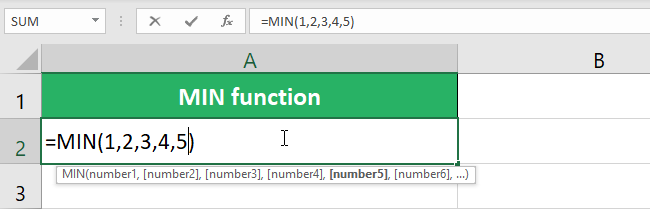 MIN function argument