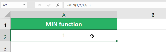 MIN function result