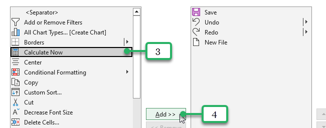 customize the quick access