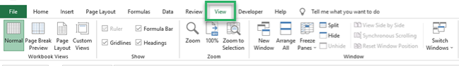 View tab in desktop version