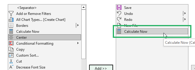 customize the quick access