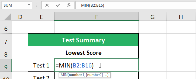 Argument in MIN function doesn't include text values