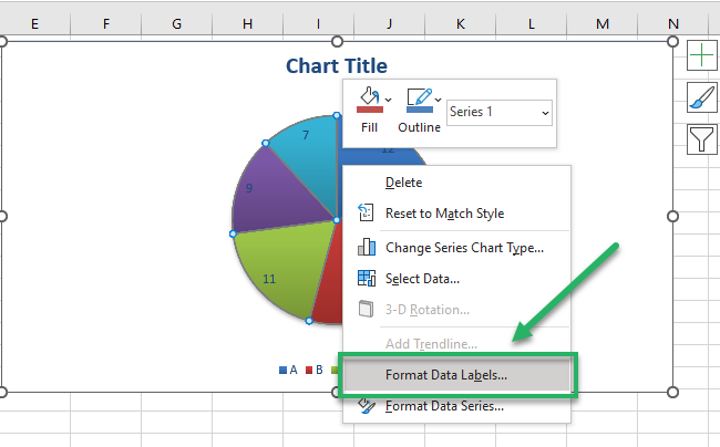 Click Format data labels option