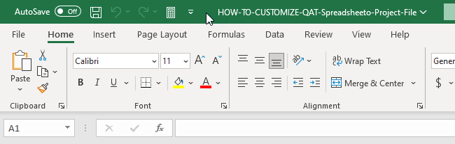 excel quick access toolbar