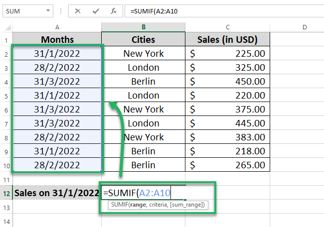 17 select criteria range Selecting the criteria range