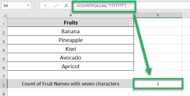 Counting Fruit Names with seven characters