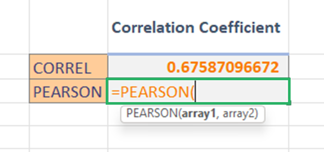 24 select pearson function Select PEARSON function