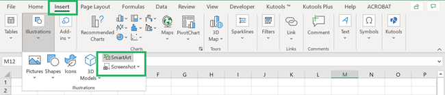 Excel Insert tab