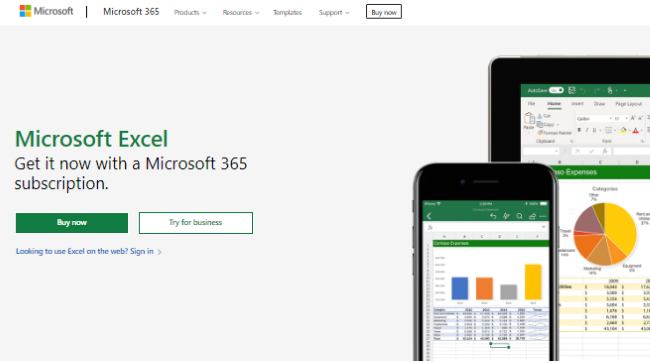 Microsoft Excel front