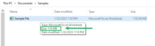 01 file size Save source data file