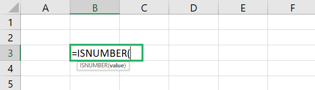 Microsoft Excel ISNUMBER function. 