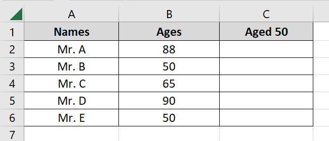 List of people and their ages