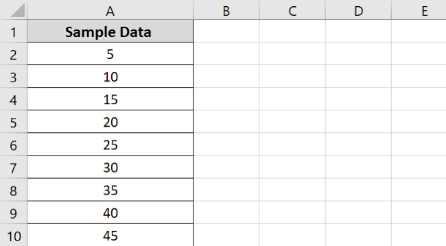 Sample data to create names for ranges 