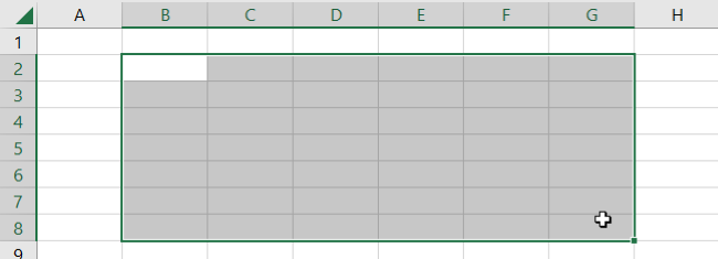 select cells to get a selected range