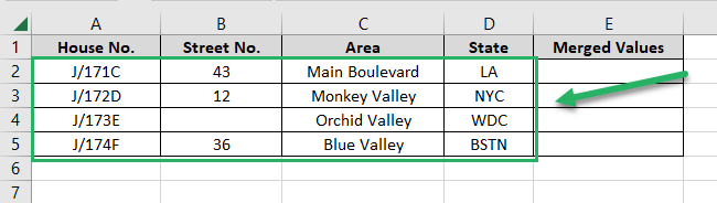 Sub-parts of different addresses