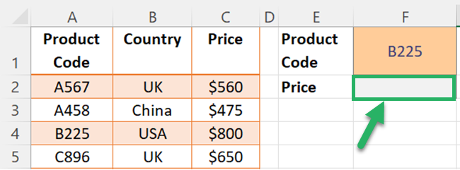 Simple XLOOKUP formula examples