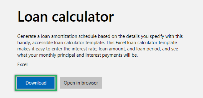 Downloading the loan calculator for auto loan - extra payments