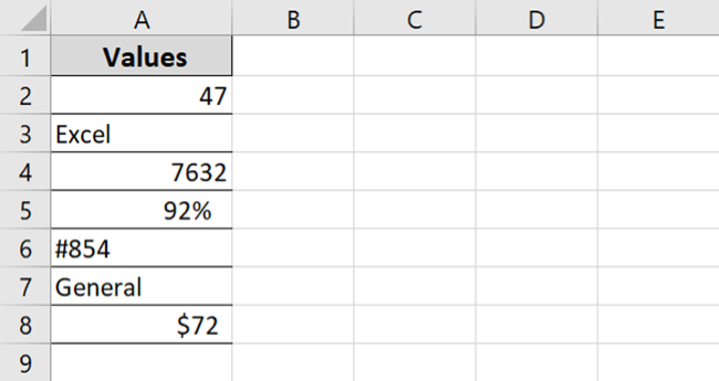 Few examples of numeric value for ISNUMBER