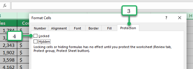 uncheck the locked