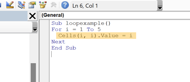 Code to perform specific tasks in the for loop