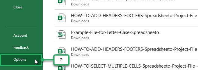02 options tab Click options