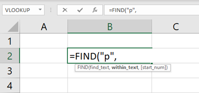 Second argument of the FIND function