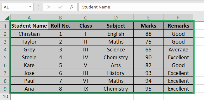 Selecting the dataset