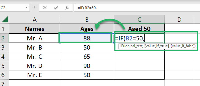 Writing the IF function
