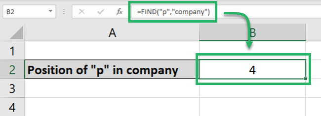 Excel FIND function returns 4