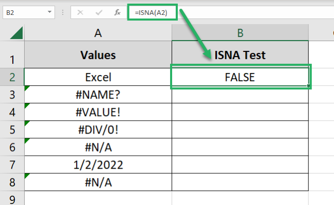 03 isna evaluates The ISNA function evaluates the cell