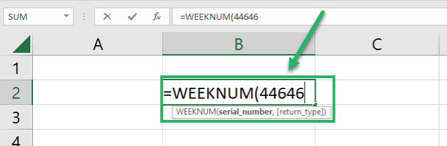 Serial_num in the WEEKNUM argument