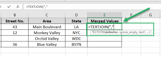 Specifying comma as delimiter