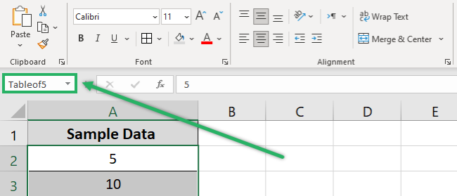 Defining dynamic named range in excel for the left column.