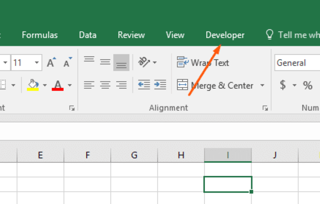 The developer tab on the excel ribbon