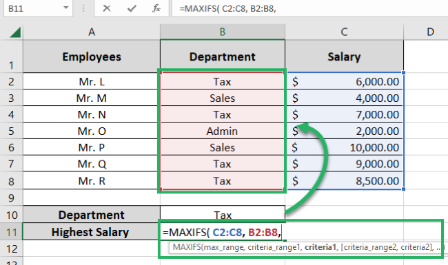 Defining the first criteria range