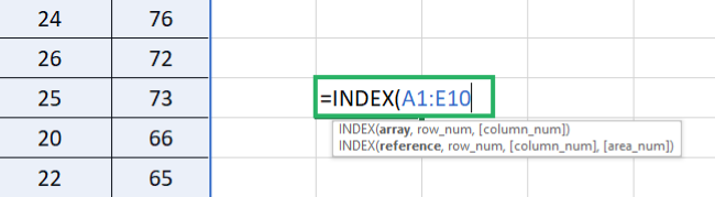 Index functions - reference style 