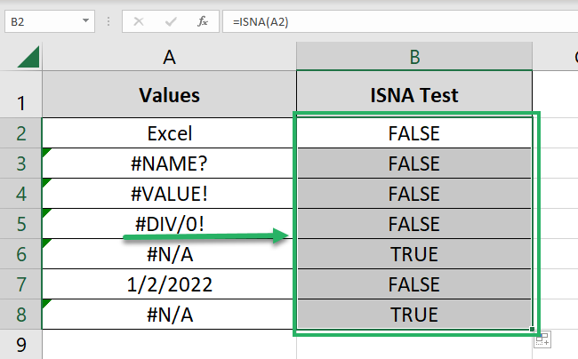 04 isna results The ISNA function evaluates all values