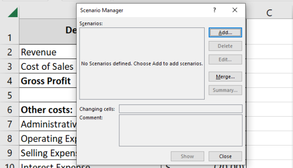 How to Use the Scenario Manager in Excel