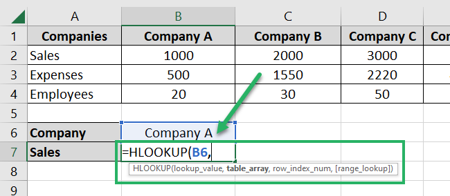 Creating cell reference to Cell B6