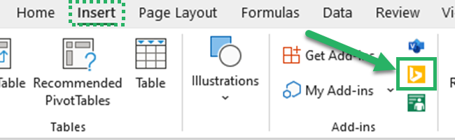 Microsoft Excel Add in - Bing Maps