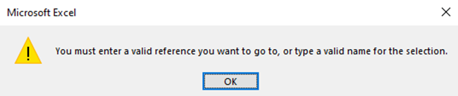 Excel shows a warning prompt