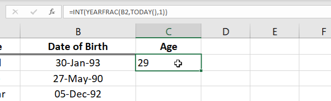 05 yearfrac yearfrac function calculates age from birth date